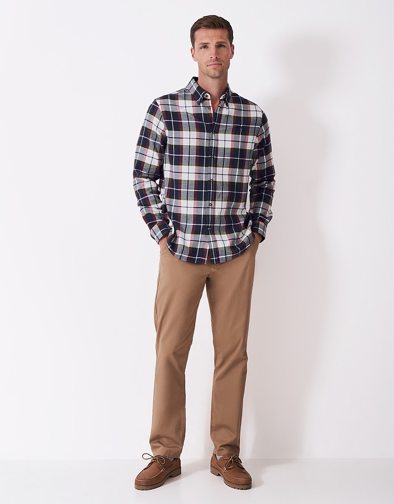 Classic Fit Flannel Shirt in Red, Green, Navy and White