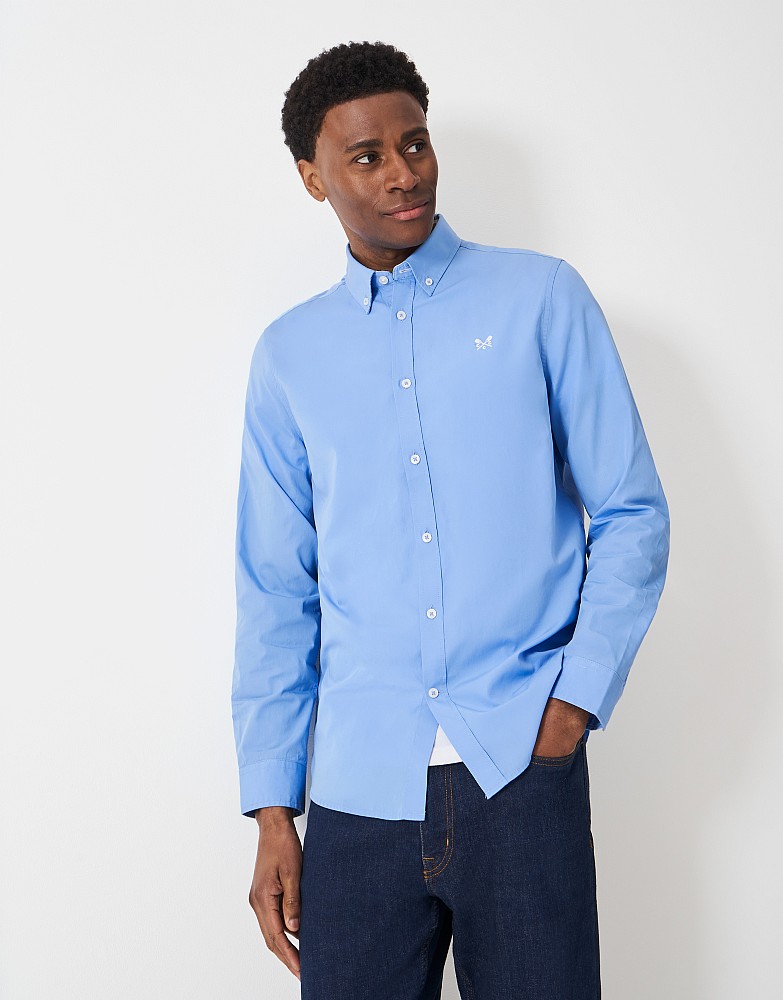 Plain Poplin Slim Fit Shirt in Sky Blue