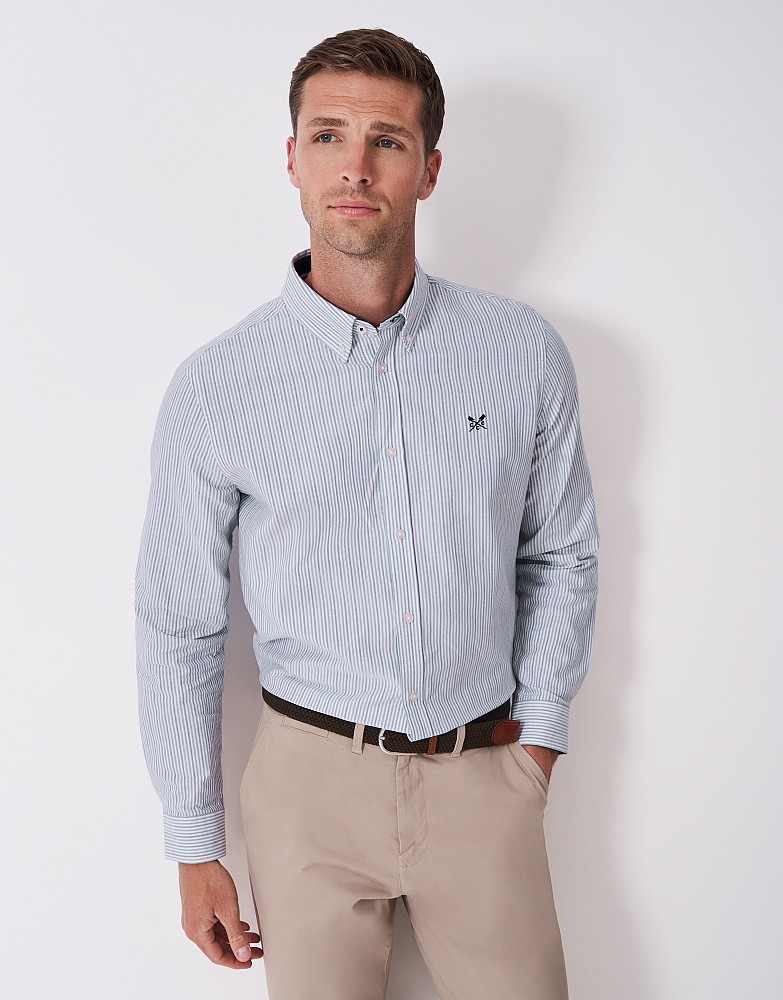 Slim Fit Mutistripe Oxford Shirt in Blue