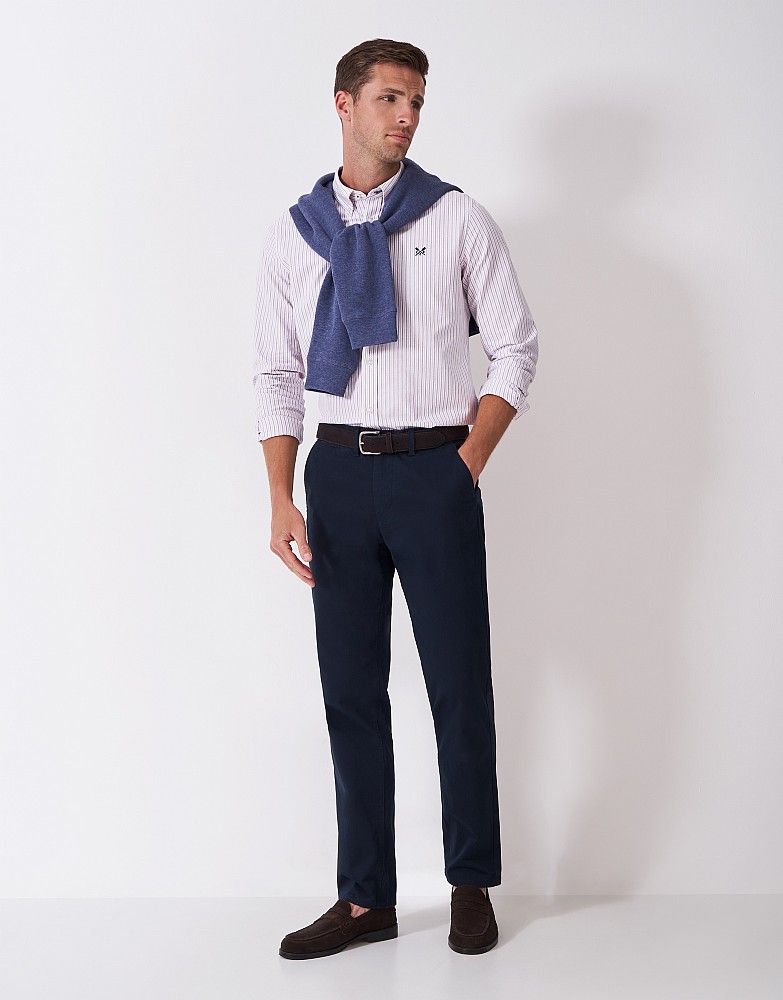 Slim Fit Multi Stripe Oxford Shirt in Red