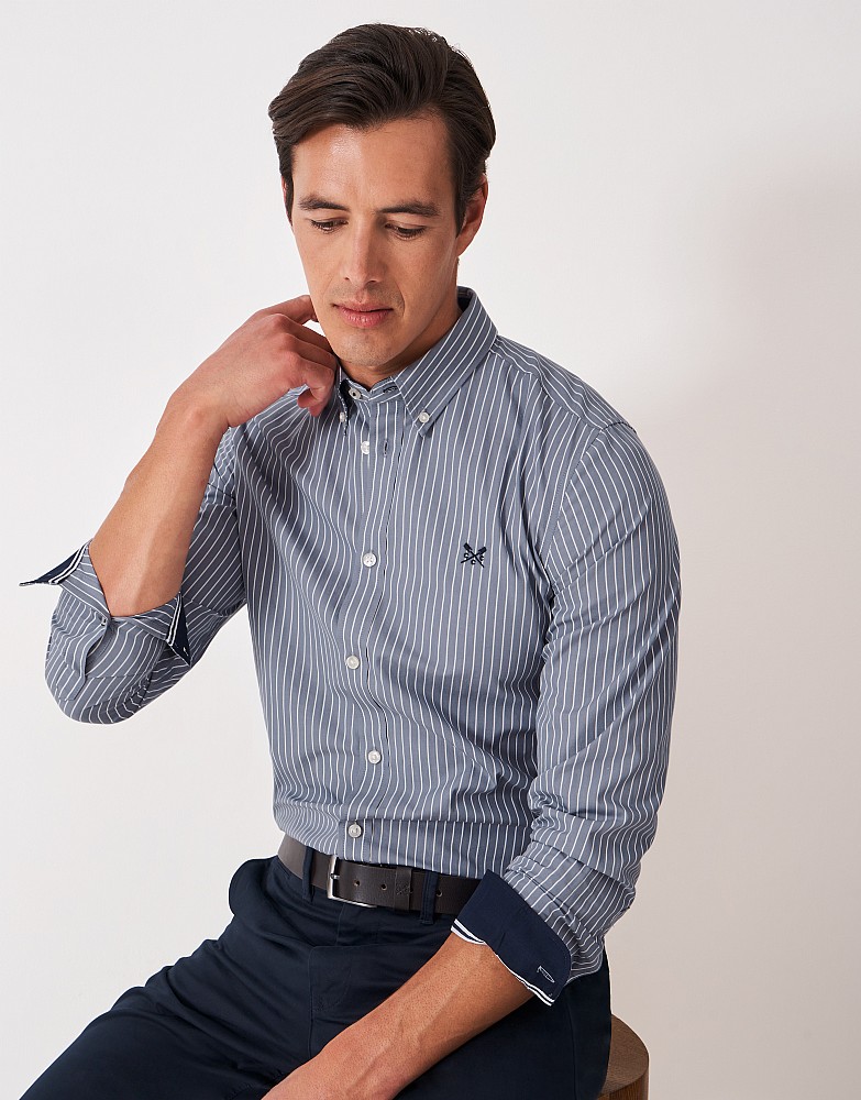 Slim Fit Poplin Shirt in Light Blue