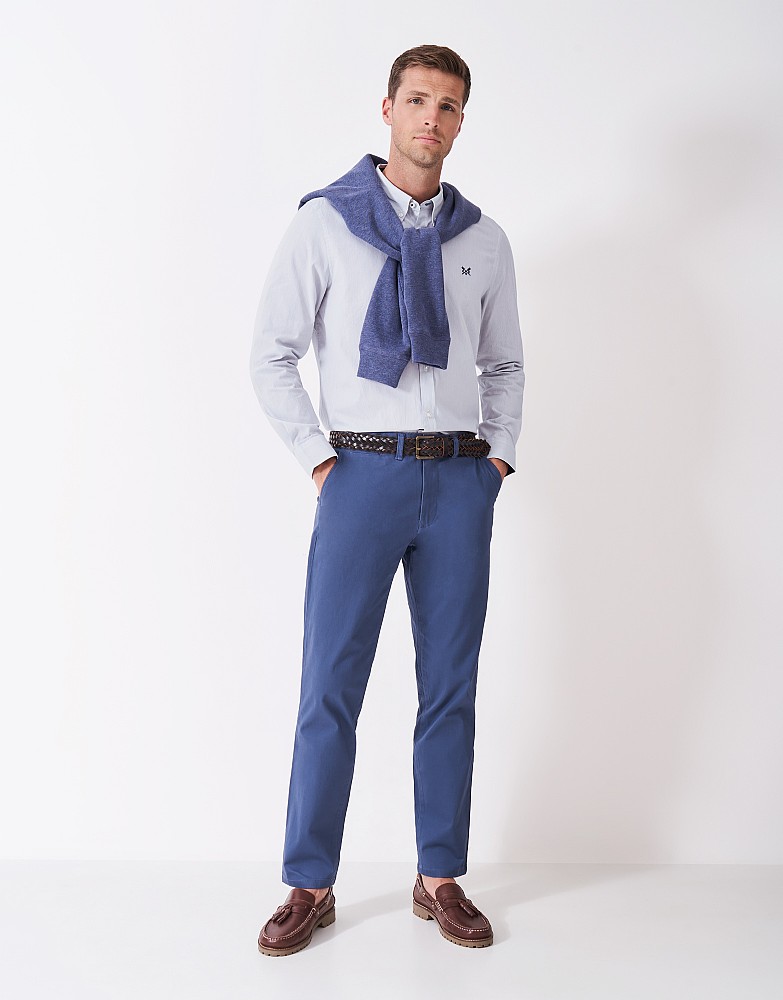 Classic Fit Micro Stripe Shirt in Light Blue