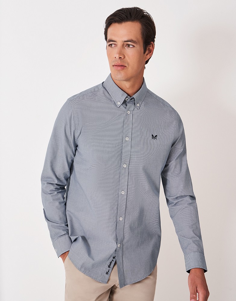 Puppytooth Oxford Shirt in Blue and White