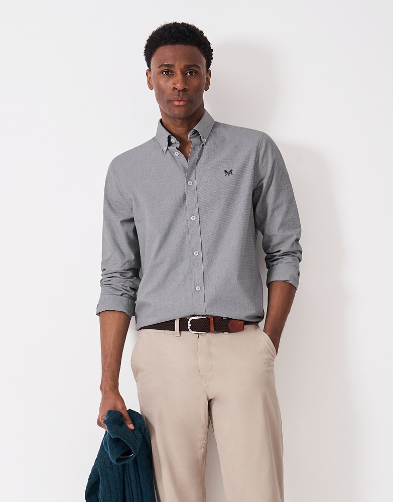 Puppytooth Oxford Shirt in Grey