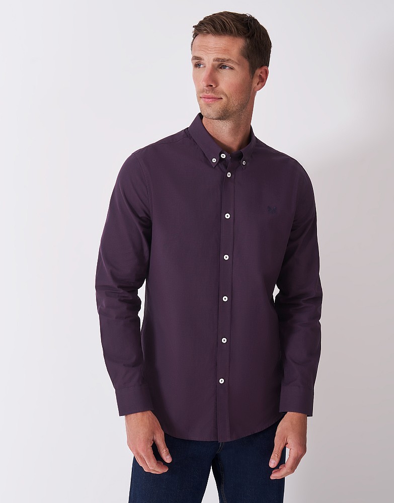 Puppytooth Oxford Shirt in Burgundy