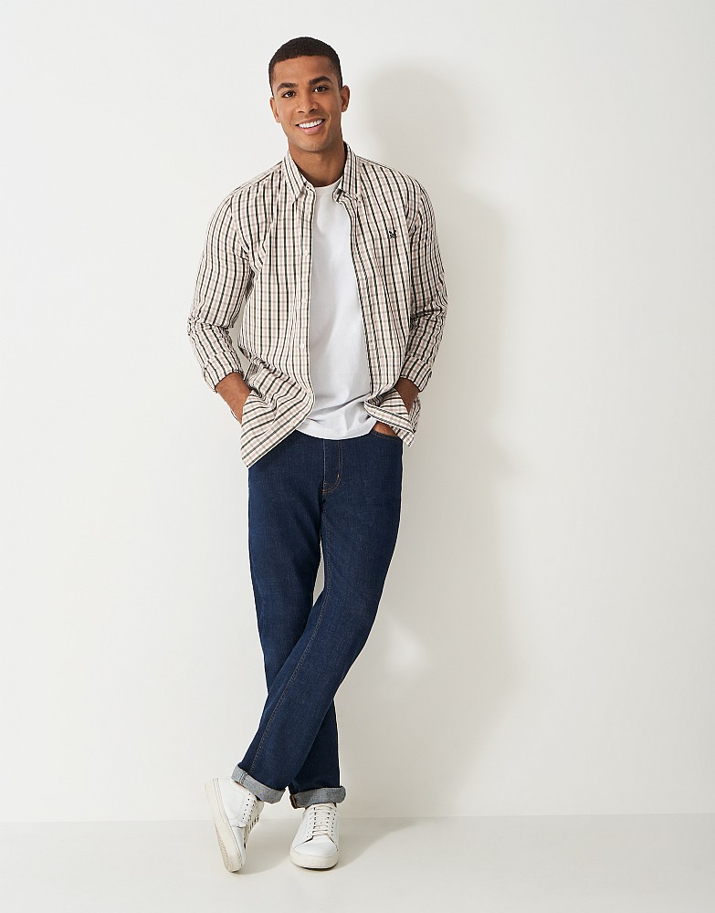 Micro Gingham Shirt in Off-White