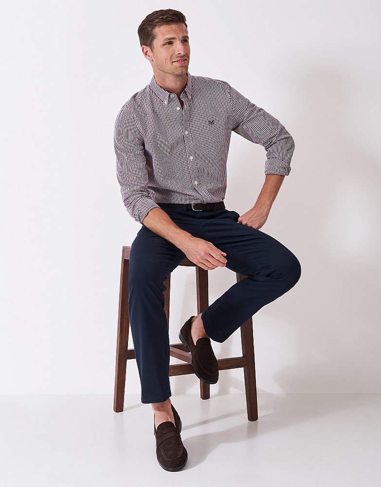 Micro Gingham Classic Fit Shirt in Navy