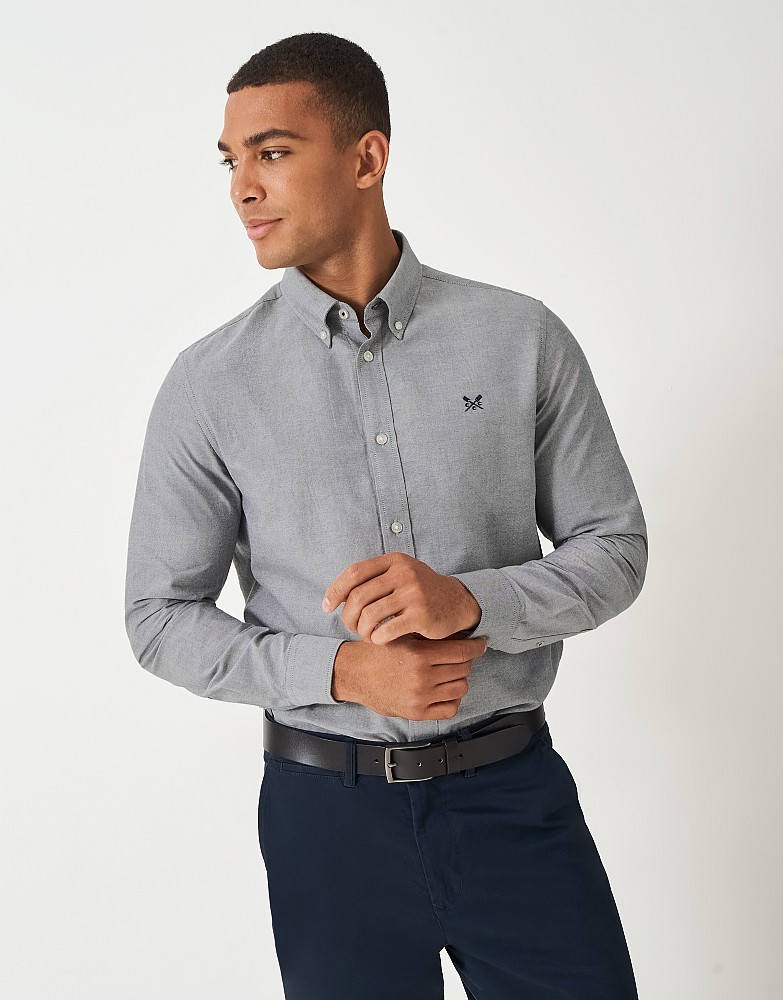Classic Fit Crew Classic Oxford Shirt in Gray