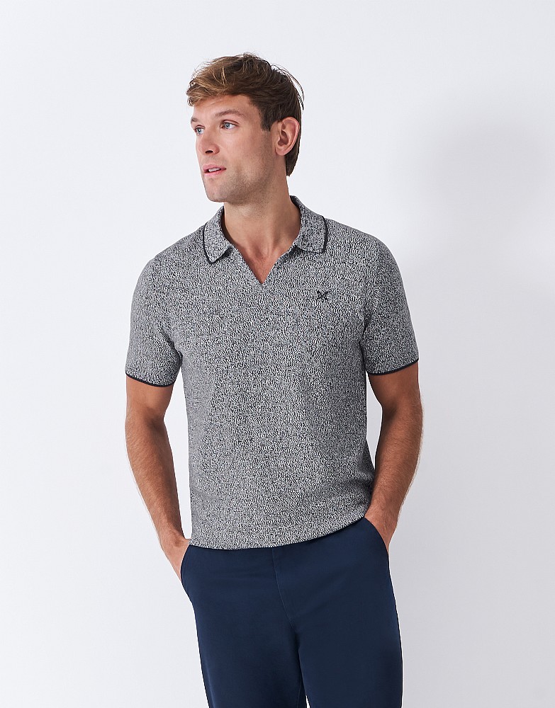 Textured Twist Knit Tee in Navy