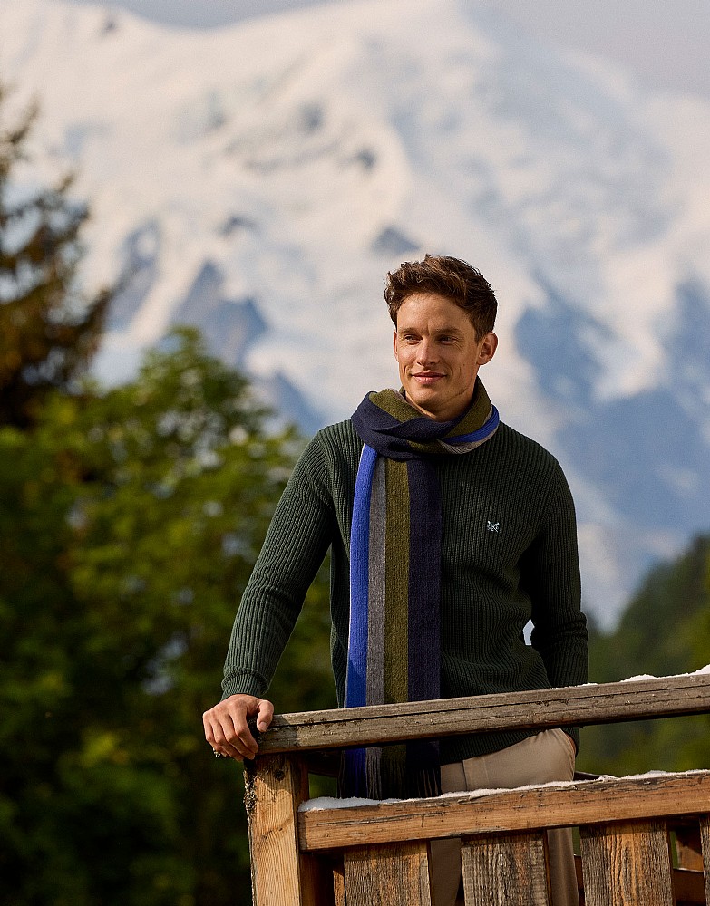 Fisherman Rib Crew Neck Jumper in Forest Green