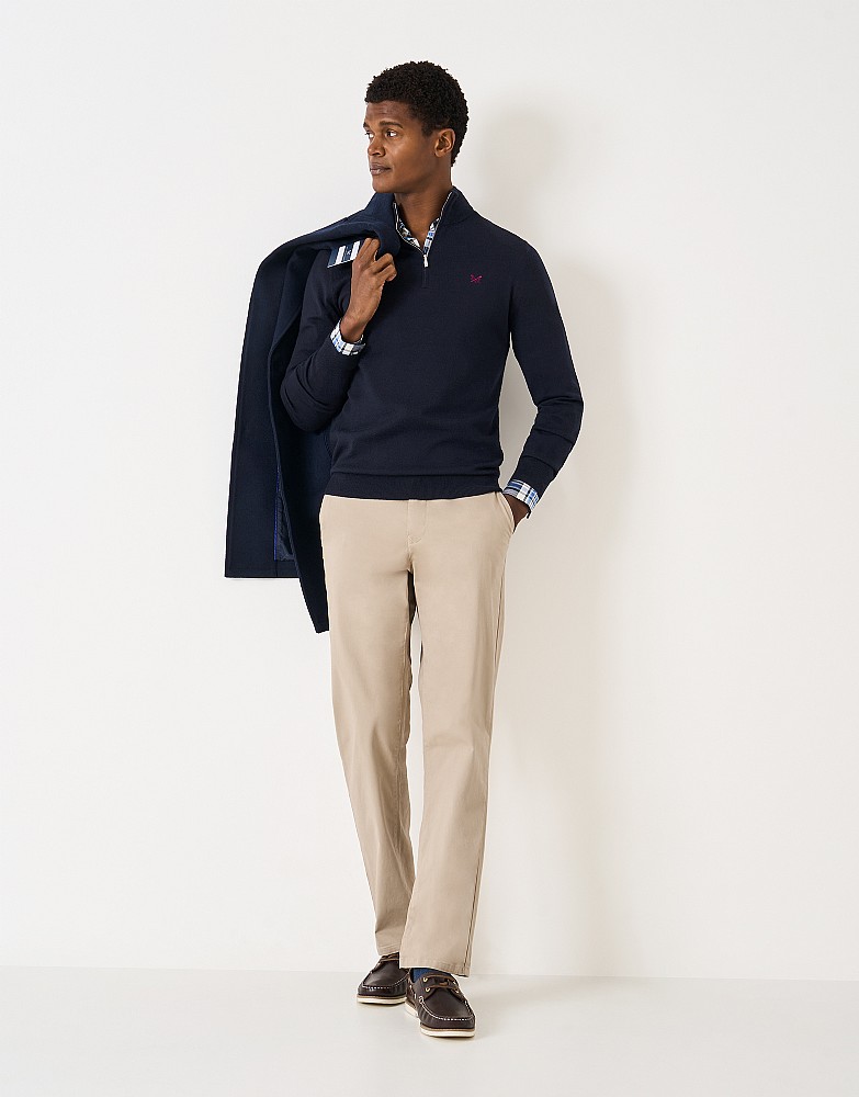Merino Half Zip Jumper in Navy