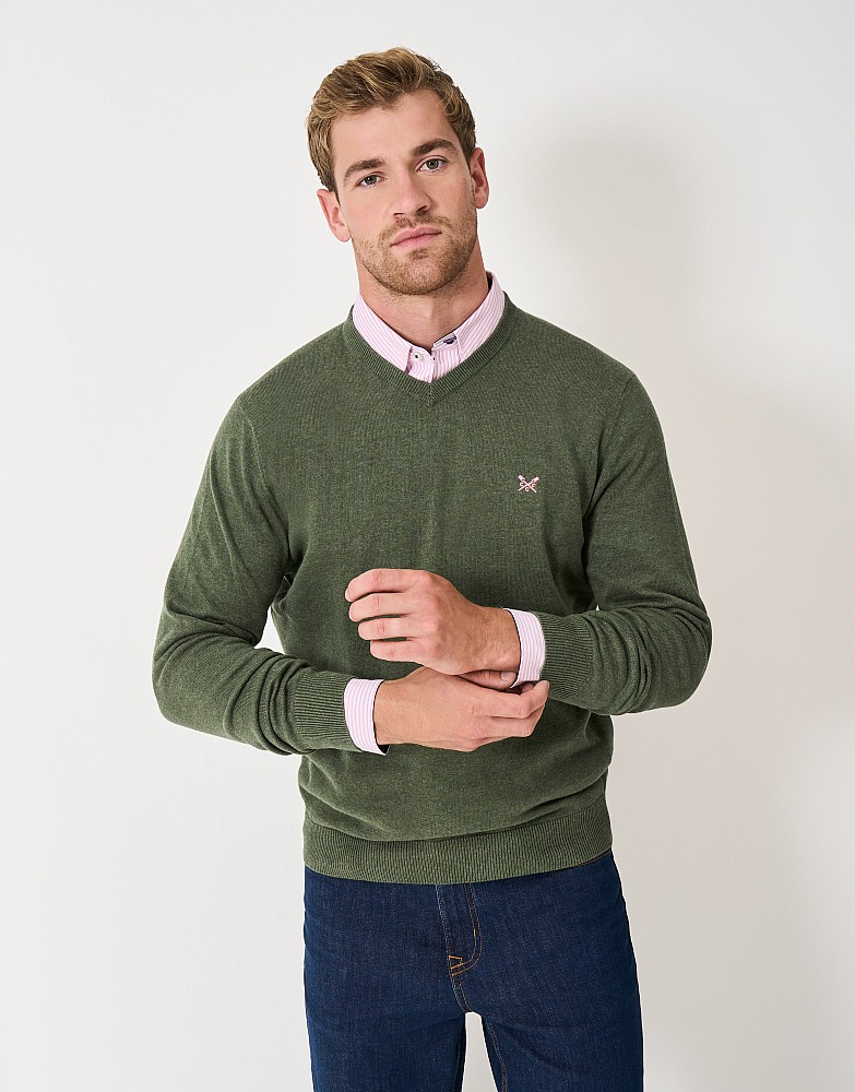 Organic Cotton Vee in Thyme Marl