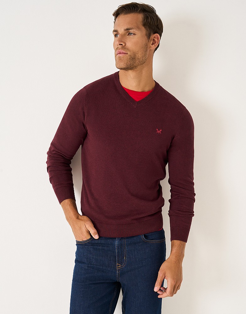 Organic Cotton Vee in Burgundy