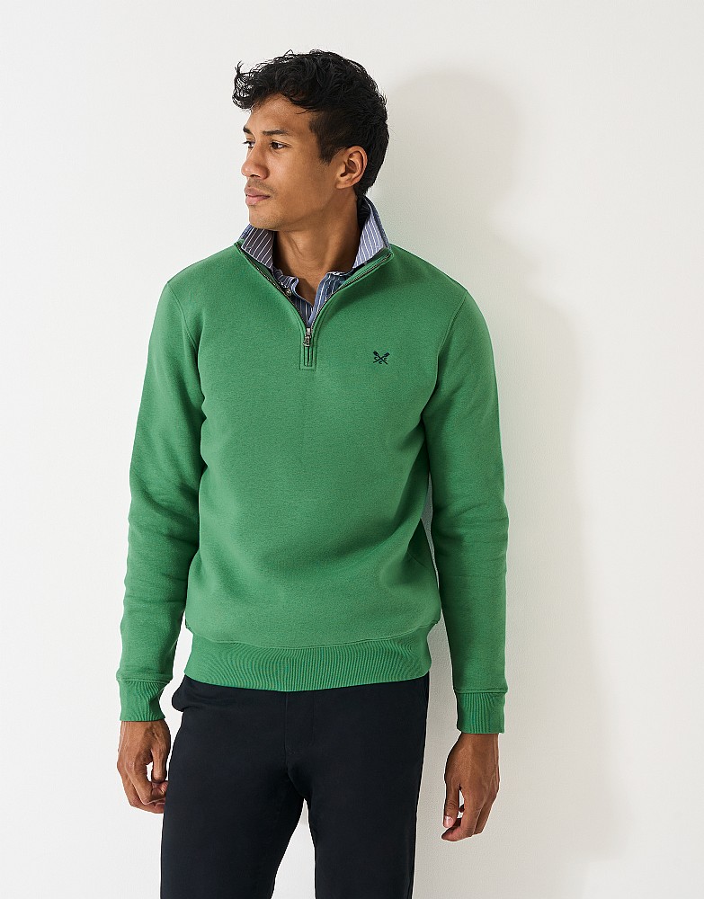Classic Half Zip Sweatshirt in Green