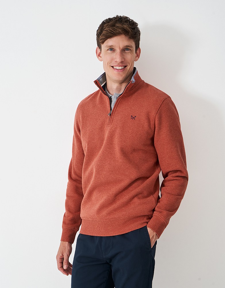 Classic Half Zip Sweatshirt in Red Marl