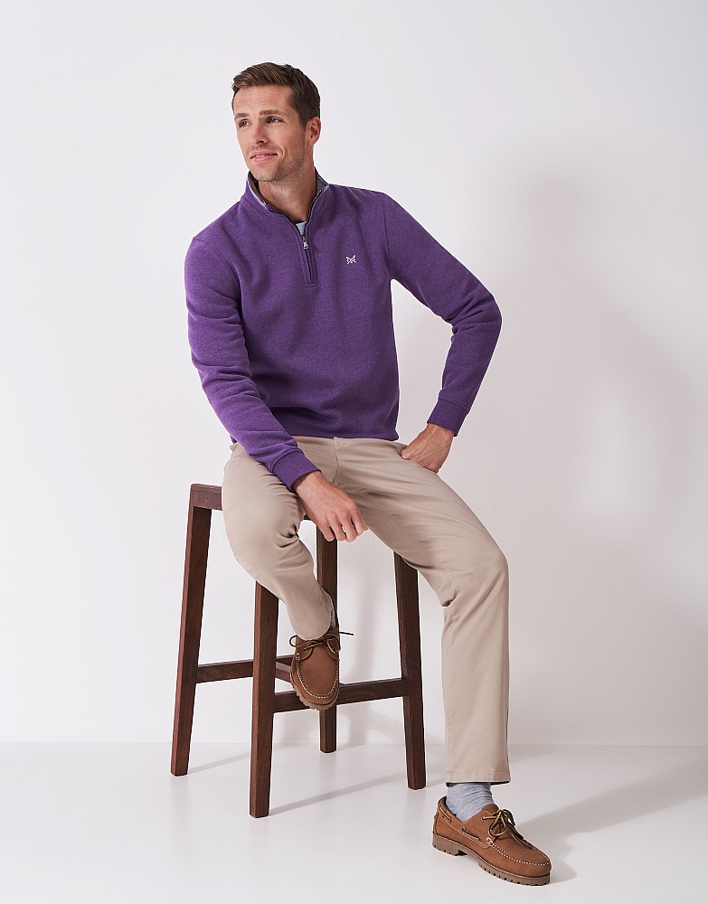 Classic Half Zip Sweatshirt in Purple
