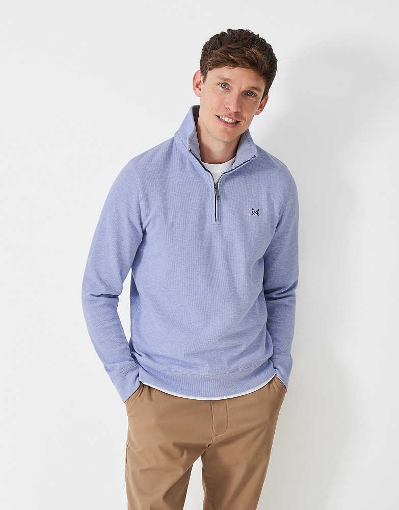 French Rib Half Zip Sweatshirt in Lilac