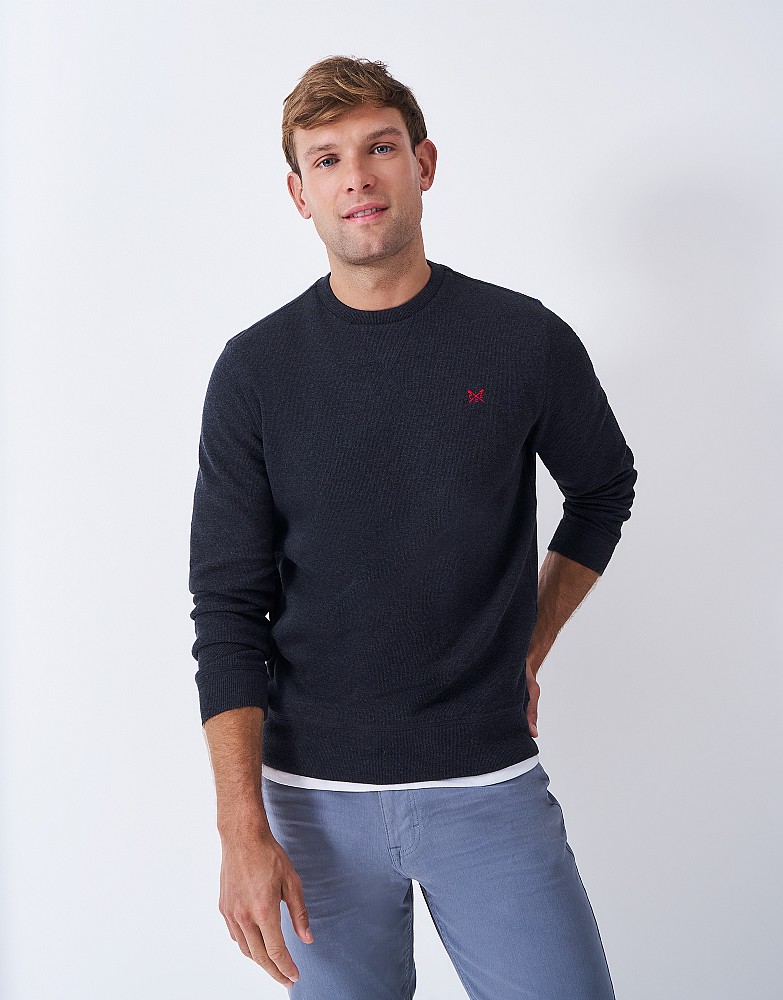 French Rib Crew Neck Jumper in Navy