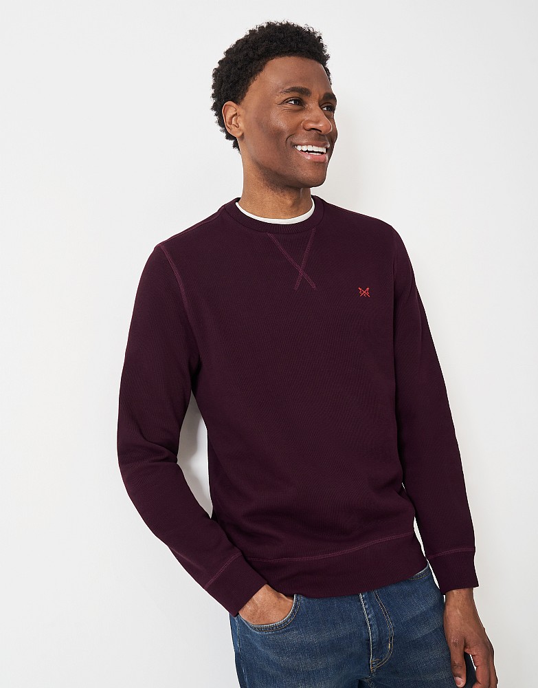 French Rib Crew Neck Jumper in Mahogany