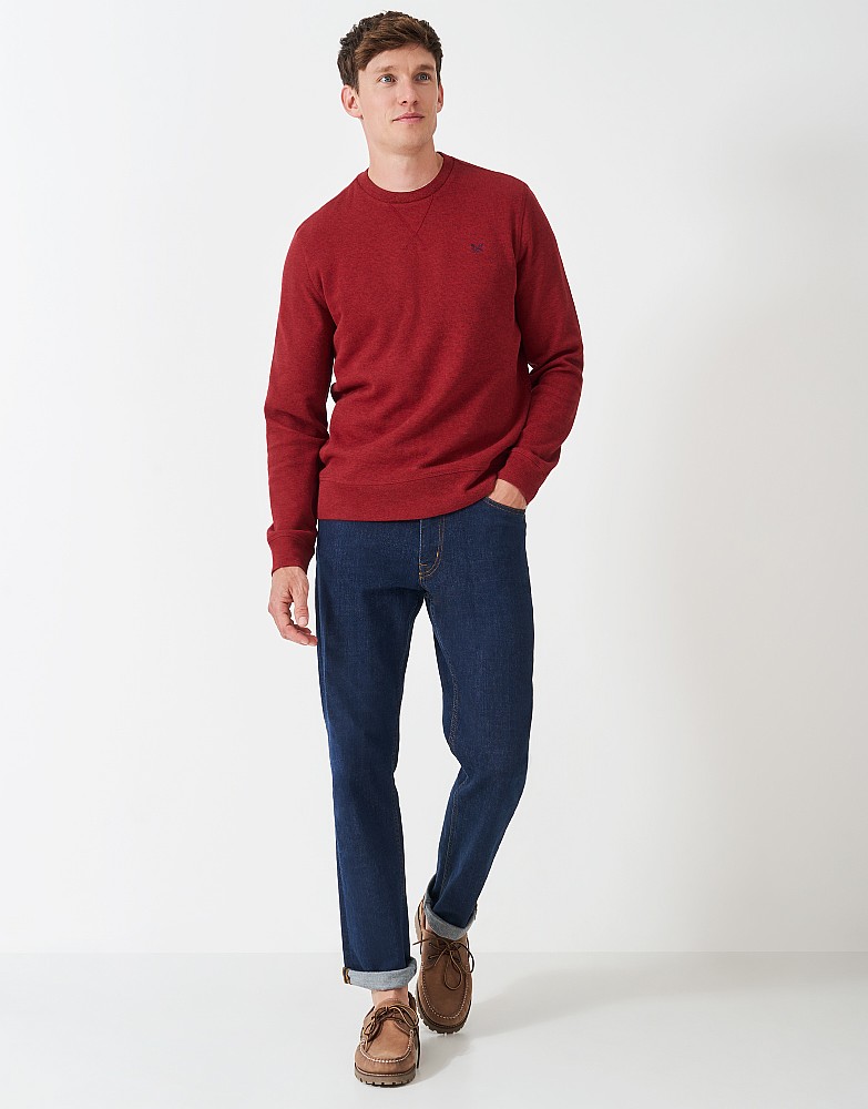 French Rib Crew Neck Jumper in Red