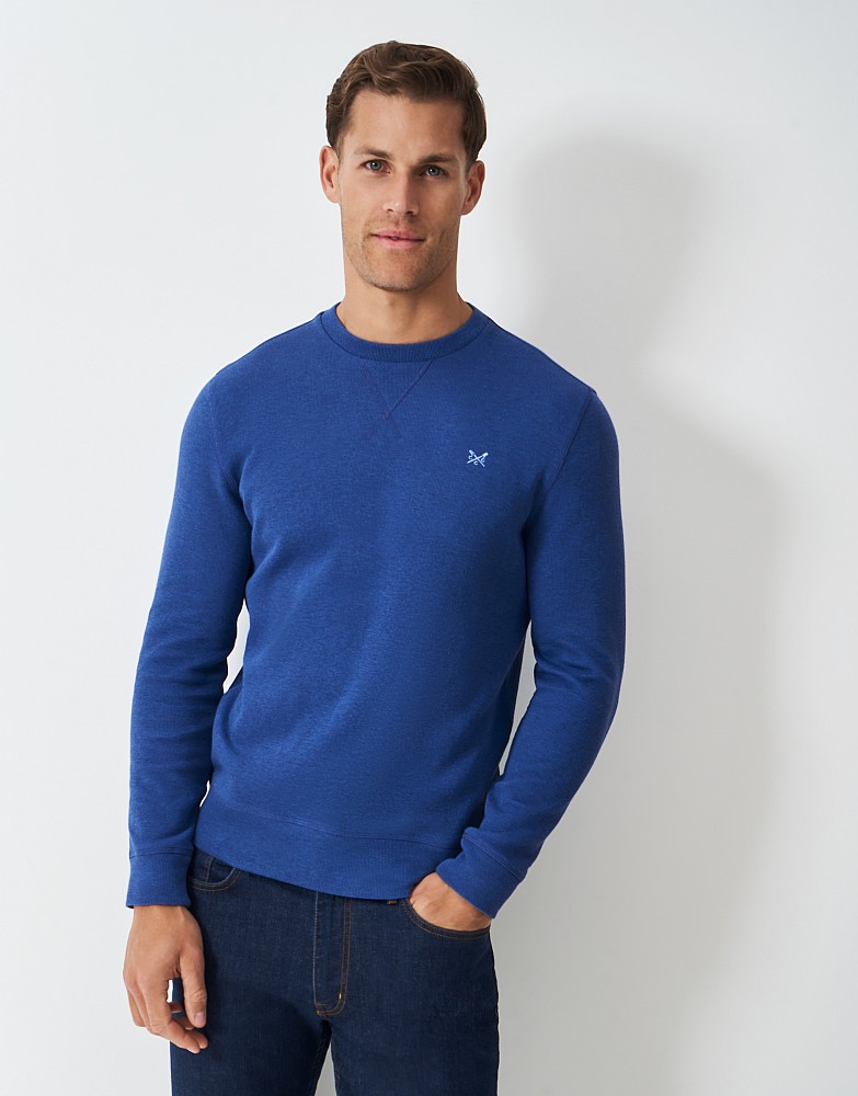 French Rib Crew Neck Jumper in Blue