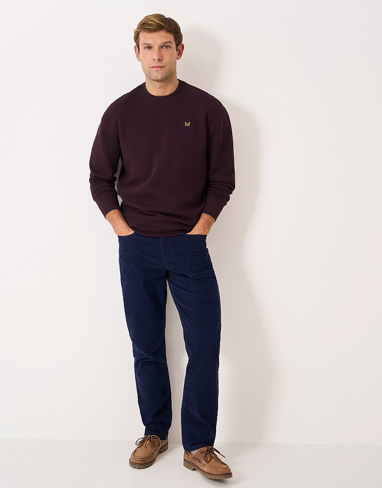 Oversized Cotton-Blend Piqué Sweatshirt in Mahogany Red