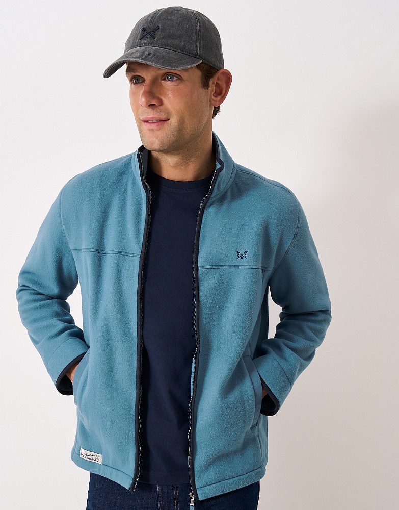 Zip Through Fleece Jacket in Blue