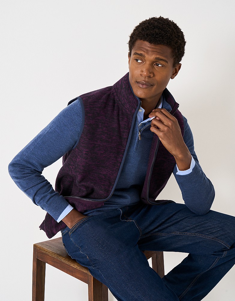 Space Dye Gilet in Burgundy