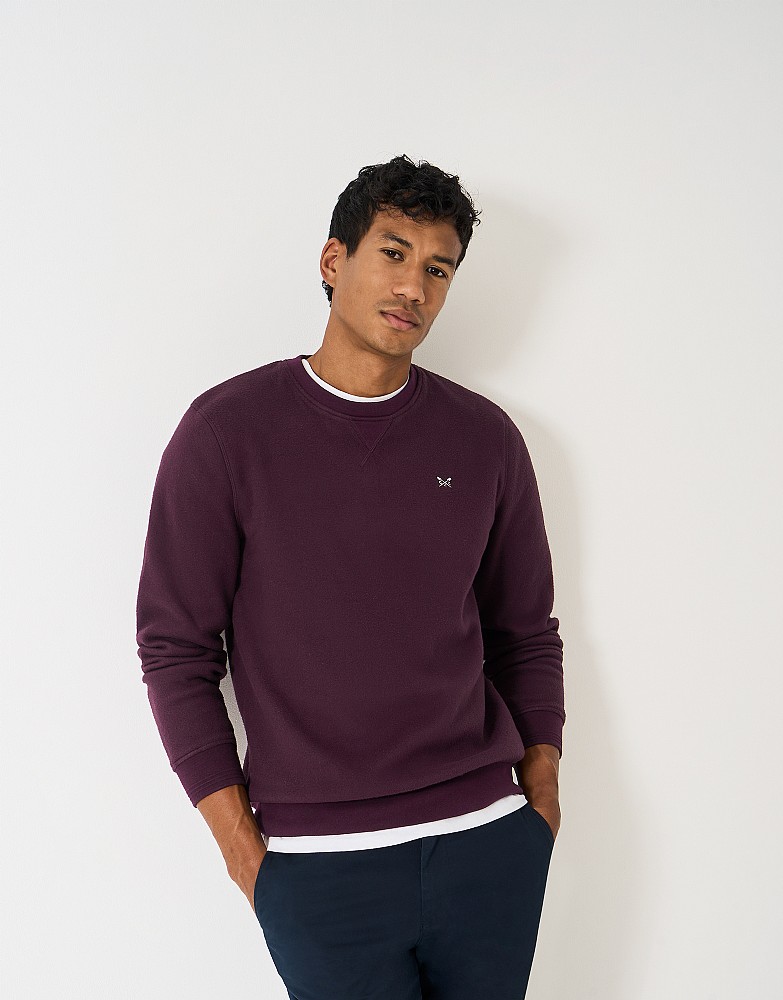 Aldringham Crewneck Fleece Sweatshirt in Mahogany Red