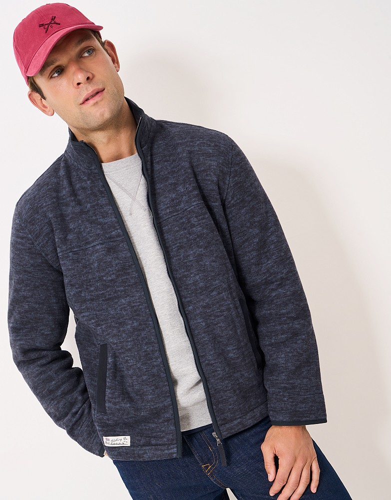 Space Dyed Fleece Jacket in Indigo Blue