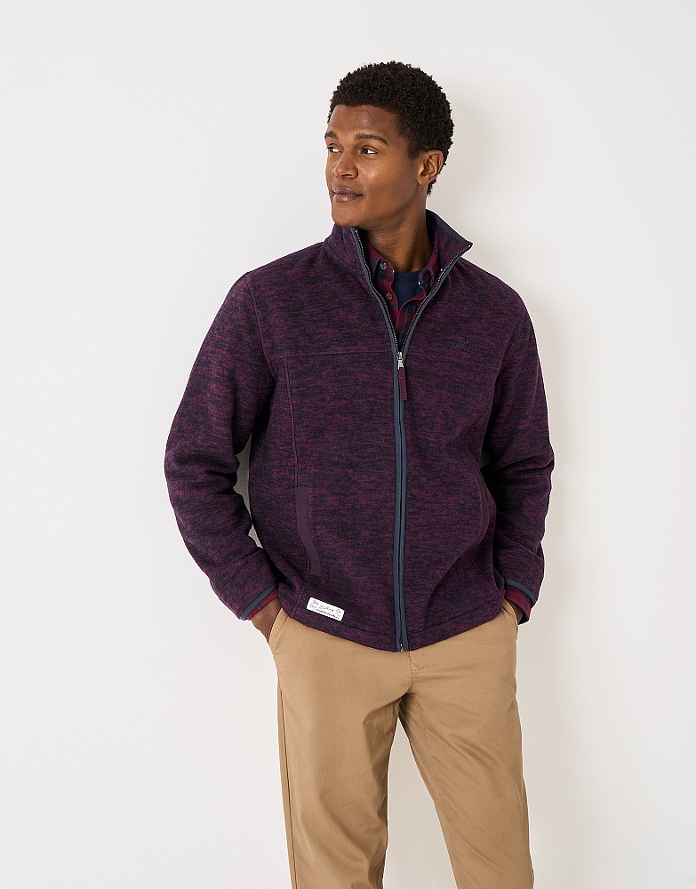 Space Dyed Fleece Jacket in Burgundy