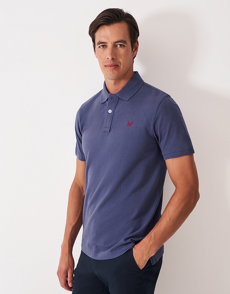 Classic Pique Polo Shirt in Indigo Blue