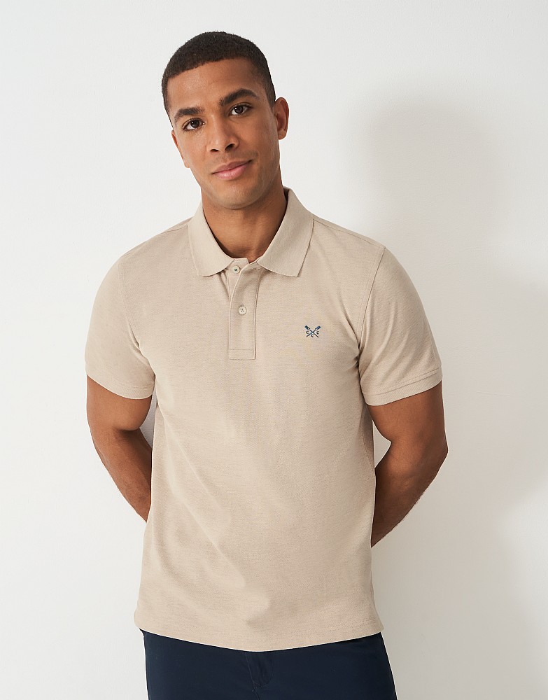 Classic Pique Polo in Taupe Marl