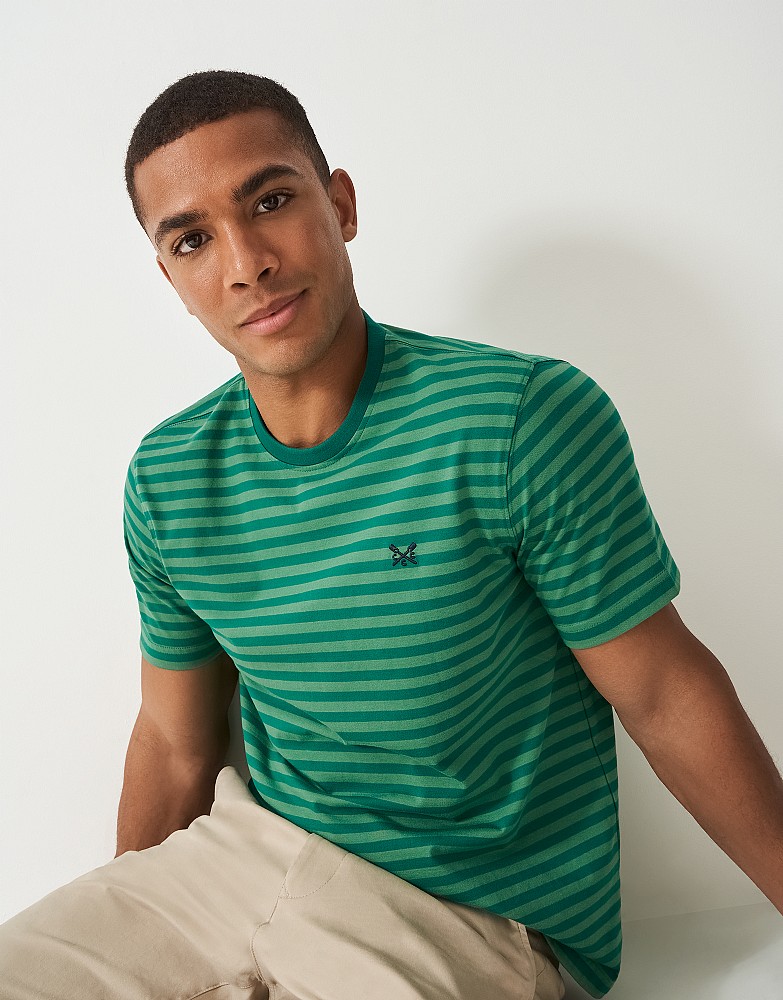 Striped Tipped T-Shirt in Green