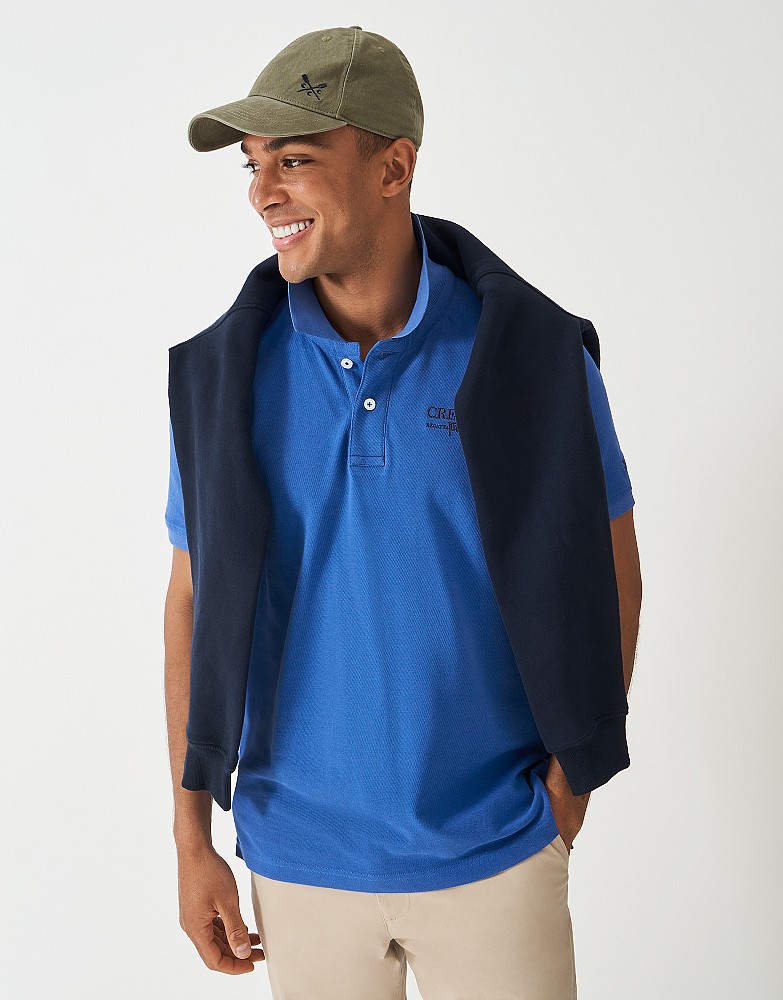 Logo Patch Polo Shirt in Blue
