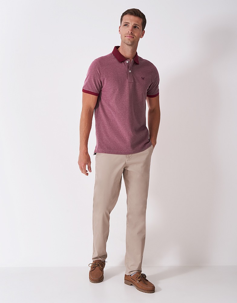 Cotton Oxford Polo in Rose & Burgundy