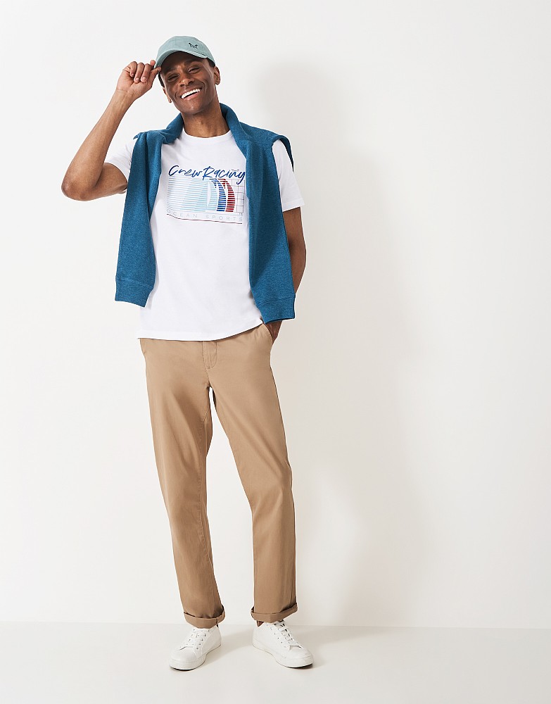 Crew Racing T-Shirt in White