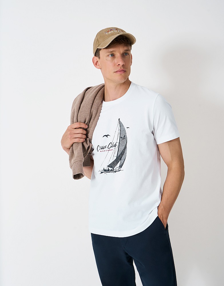 Printed Salcombe T-Shirt in White