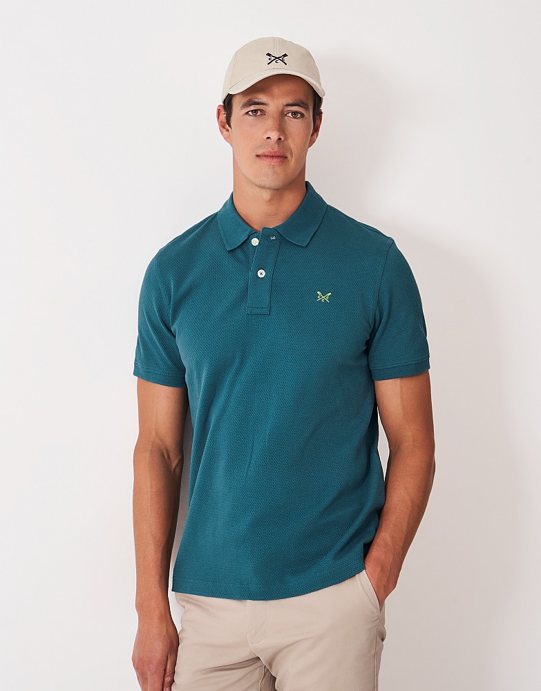 Waffle Popcorn Polo Shirt in Teal