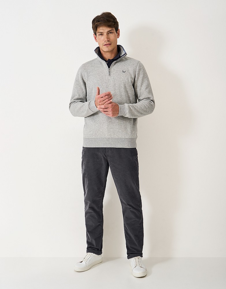 Parker Straight Fit Cord Trousers in Charcoal