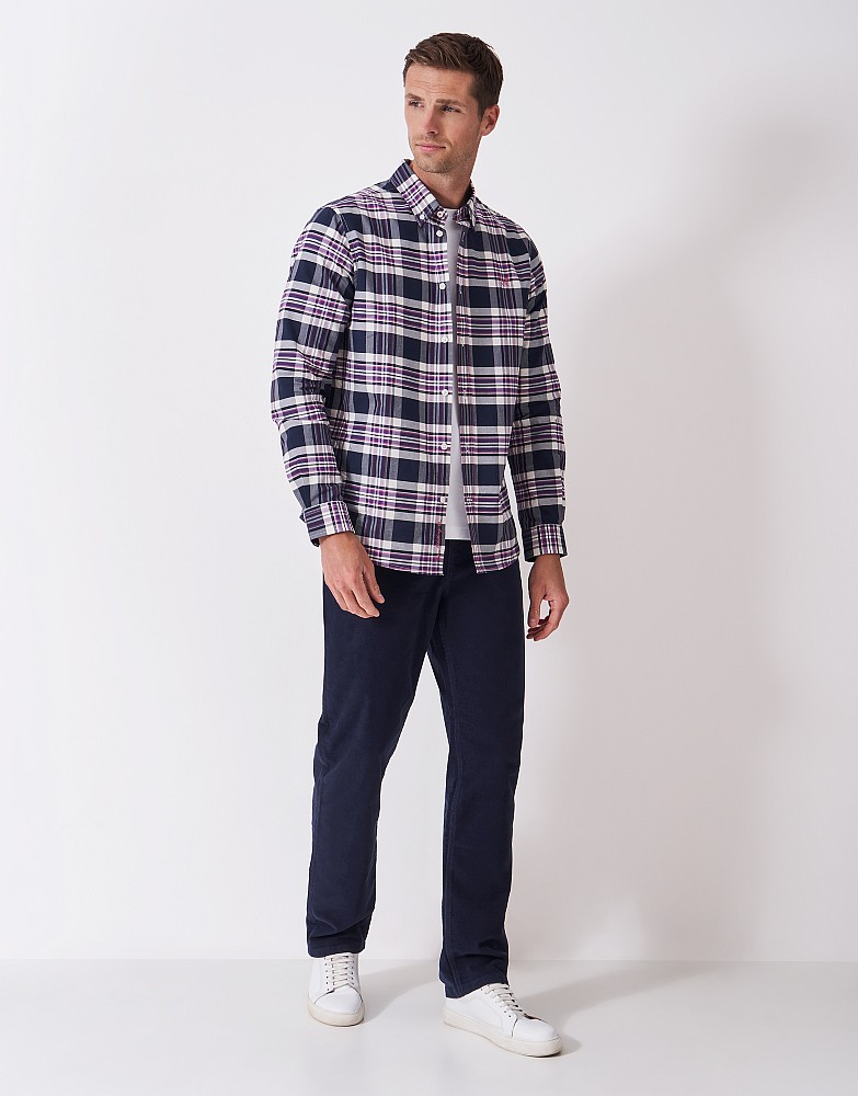 Parker Straight Cord Trousers in Navy