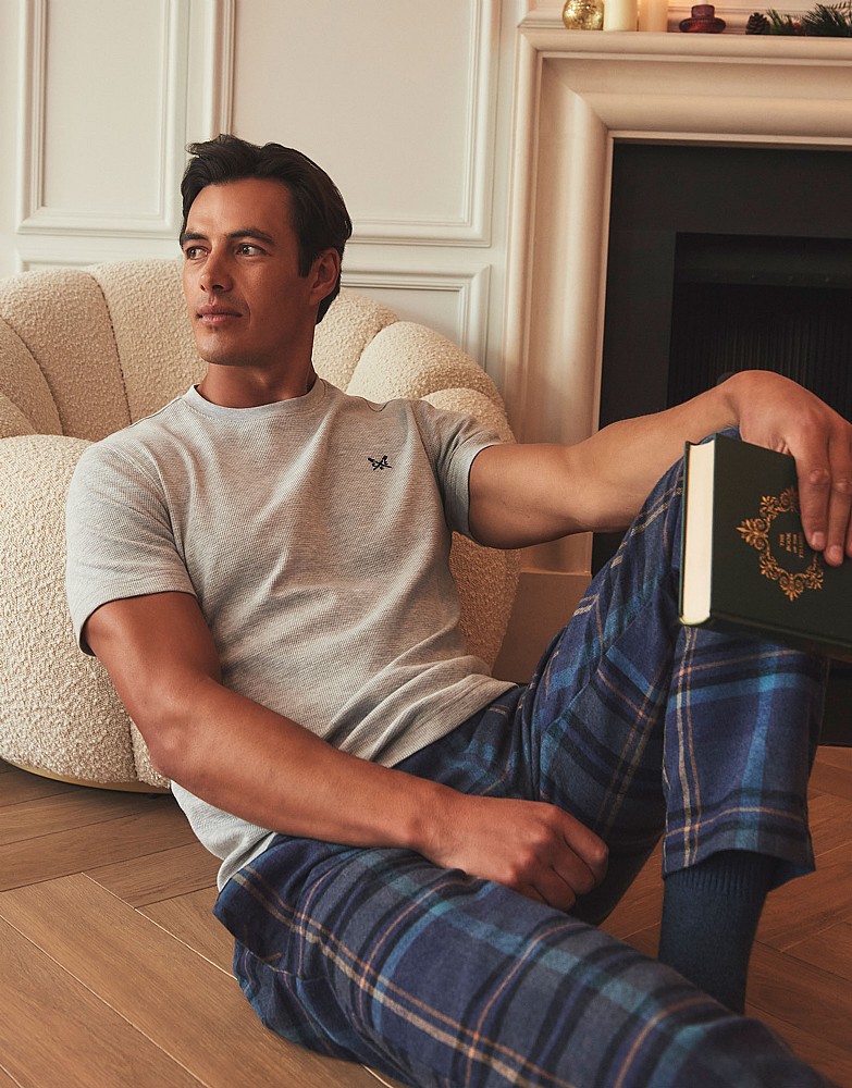 Flannel Lounge Trouser in Blue Check