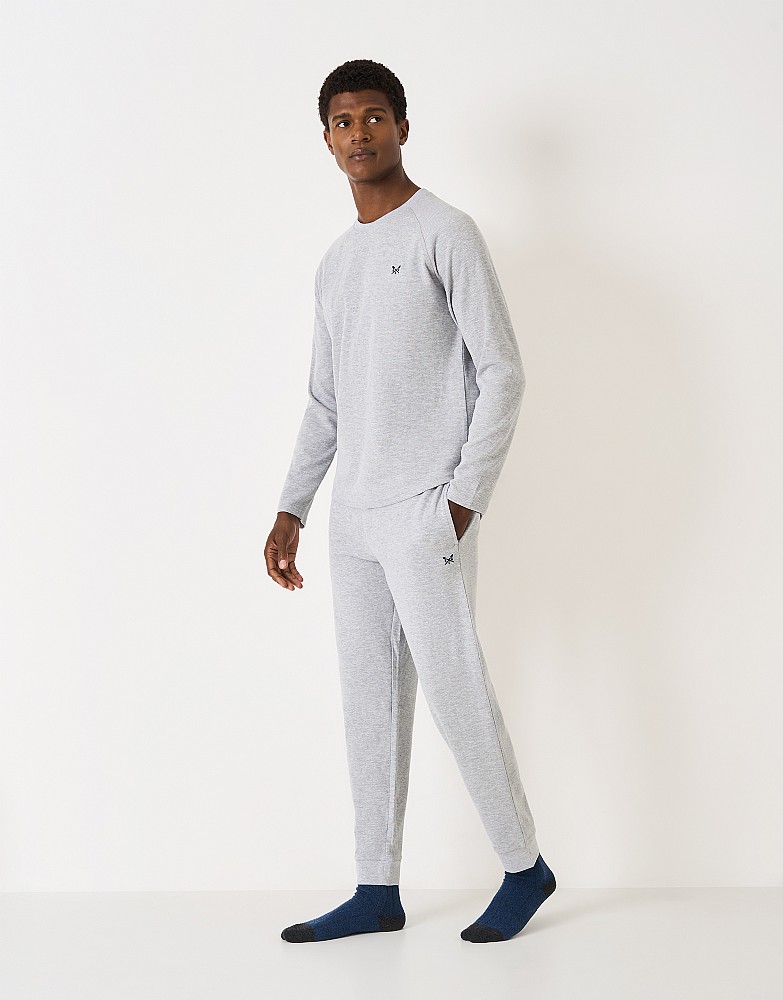 Men's Long Sleeve Waffle T-Shirt in Grey from Crew Clothing Company