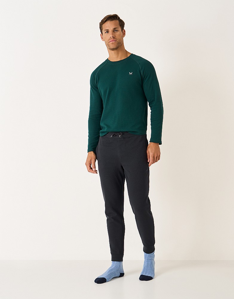 Waffle Lounge Trousers in Charcoal Marl