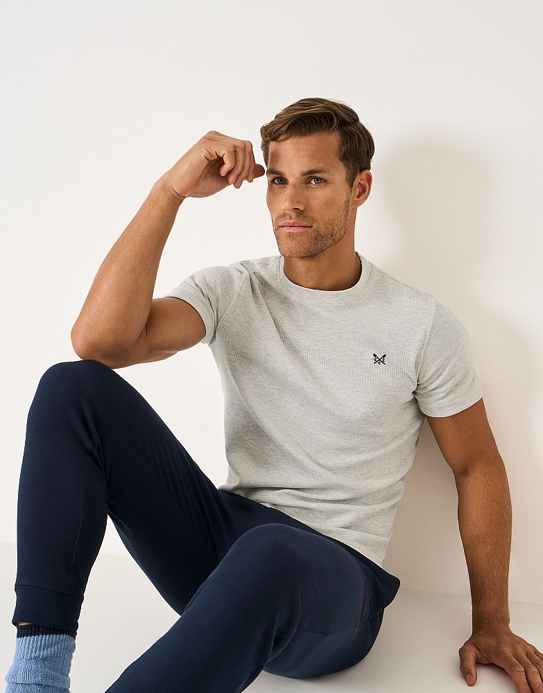 Waffle Tee in Oatmeal Marl