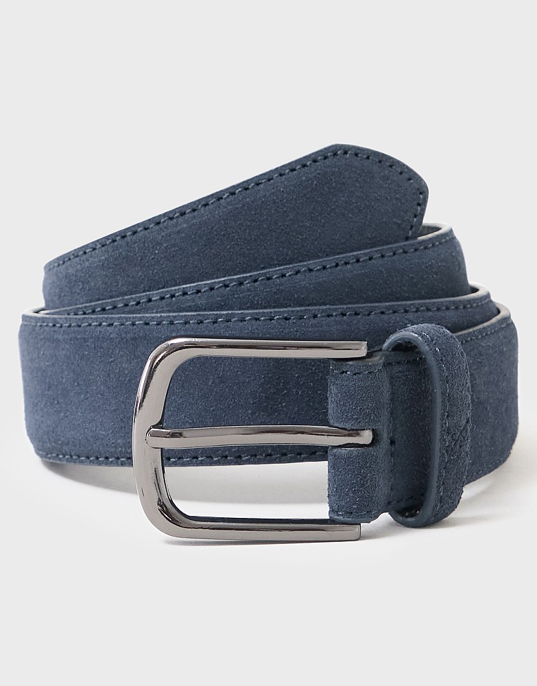 Smart Suede Belt in Navy