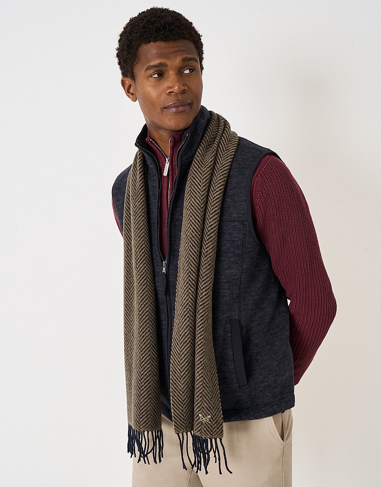 Herringbone Jacquard Scarf in Brown