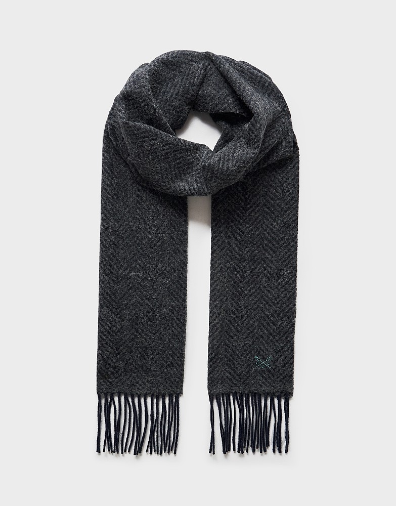 Herringbone Jacquard Scarf in Charcoal
