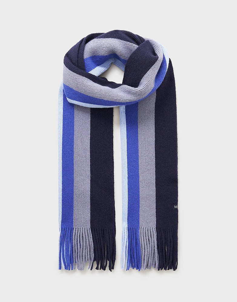 Men's House Stripe Scarf in Blue from Crew Clothing Company