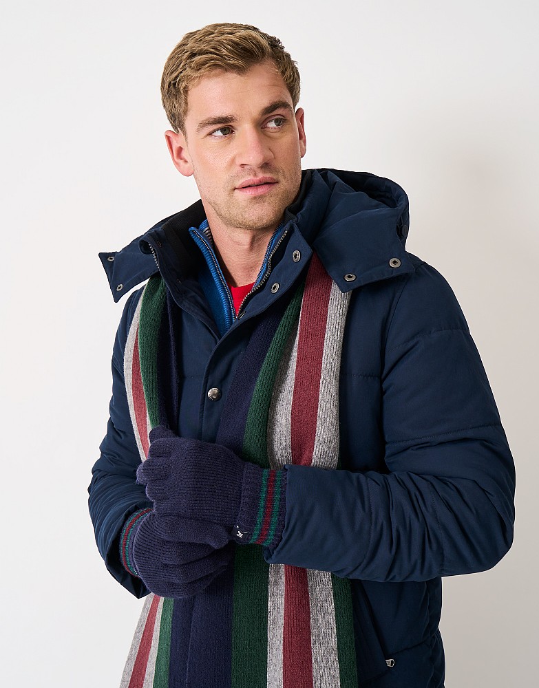 Striped Gloves in Navy